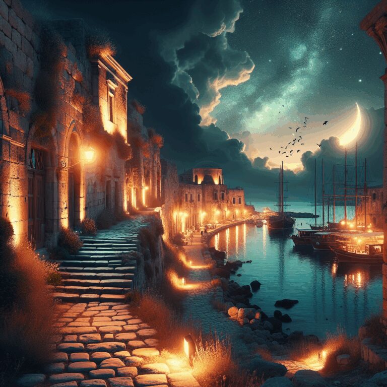 Side bei Nacht – Spaziergang zwischen Ruinen und Hafen - Bild