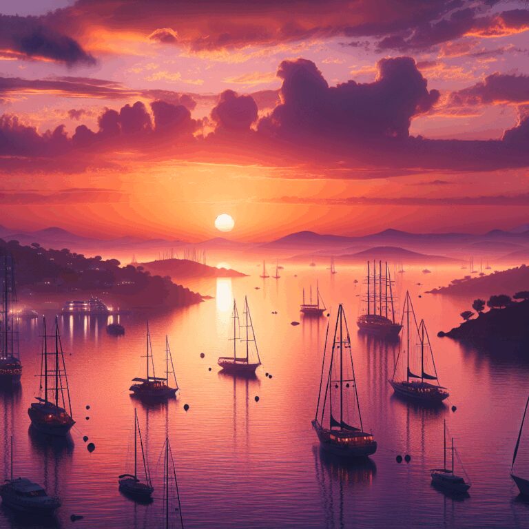 Sonnenaufgang im Hafen von Bodrum – magischer Start in den Tag - Bild