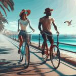 Mit dem Fahrrad durch die Küstenpromenade fahren - Bild