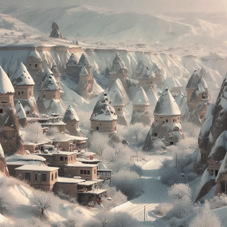 Kappadokien im Winter – Schnee auf den Feenkaminen - Bild